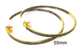14K Gold Plated Diamond Hoop Earrings, Gold Plated over Sterling Silver Pave Diamond Hoop Earrings, Hoop Stud Earrings