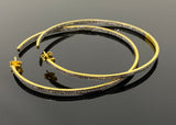 80mm/ 3” Gold Plated Diamond Hoop Earrings, 14K Gold Plated over Sterling Silver Pave Diamond Hoop Earrings, Large Hoop Stud Earrings