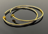 80mm/ 3” Gold Plated Diamond Hoop Earrings, 14K Gold Plated over Sterling Silver Pave Diamond Hoop Earrings, Large Hoop Stud Earrings