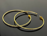 80mm/ 3” Gold Plated Diamond Hoop Earrings, 14K Gold Plated over Sterling Silver Pave Diamond Hoop Earrings, Large Hoop Stud Earrings