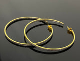 80mm/ 3” Gold Plated Diamond Hoop Earrings, 14K Gold Plated over Sterling Silver Pave Diamond Hoop Earrings, Large Hoop Stud Earrings