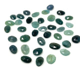 5Pcs/ 10Pcs Natural Grandidierite Rose Cut Cabochons, Loose Gemstones, Ring Stones, 9x6mm -12x9mm