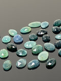 5Pcs/ 10Pcs Natural Grandidierite Rose Cut Cabochons, Loose Gemstones, Ring Stones, 9x6mm -12x9mm