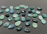 5Pcs/ 10Pcs Natural Grandidierite Rose Cut Cabochons, Loose Gemstones, Ring Stones, 9x6mm -12x9mm