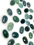 5Pcs/ 10Pcs Natural Grandidierite Rose Cut Cabochons, Loose Gemstones, Ring Stones, 9x6mm -12x9mm