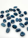 10 Pcs Natural Moss Kyanite Rose Cut Cabochons, Loose Gemstones, Ring Stones, 8x5mm - 12x8mm