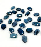 10 Pcs Natural Moss Kyanite Rose Cut Cabochons, Loose Gemstones, Ring Stones, 8x5mm - 12x8mm