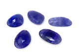 5Pcs of 90 Cts Rare Large Tanzanite Rose Cut Cabochons, Loose Gemstones, Natural Tanzanite Rose Cuts, 20x13mm - 27x16.5mm