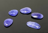 5Pcs of 90 Cts Rare Large Tanzanite Rose Cut Cabochons, Loose Gemstones, Natural Tanzanite Rose Cuts, 20x13mm - 27x16.5mm