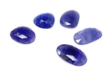 5Pcs of 90 Cts Rare Large Tanzanite Rose Cut Cabochons, Loose Gemstones, Natural Tanzanite Rose Cuts, 20x13mm - 27x16.5mm