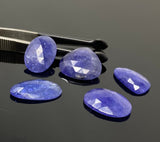 5Pcs of 90 Cts Rare Large Tanzanite Rose Cut Cabochons, Loose Gemstones, Natural Tanzanite Rose Cuts, 23x15mm - 25x24mm