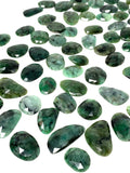5 Pcs Large Natural Emerald Rose Cut Cabochons, Loose Gemstones, Ring Stones, 18x12mm - 26x21mm