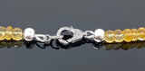 16” Citrine Necklace with Pave Diamond Clasp, Spiritual Healing Gemstone Jewelry, Crystal Beaded Chakra Necklace, November Birthstone Gifts