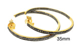 14K Gold Plated Diamond Hoop Earrings, Gold Plated over Sterling Silver Pave Diamond Hoop Earrings, Hoop Stud Earrings