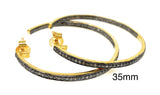14K Gold Plated Diamond Hoop Earrings, Gold Plated over Sterling Silver Pave Diamond Hoop Earrings, Hoop Stud Earrings