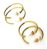 14K Gold Plated Diamond Hoop Earrings, Gold Plated over Sterling Silver Pave Diamond Hoop Earrings, Hoop Stud Earrings