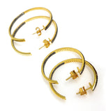 14K Gold Plated Diamond Hoop Earrings, Gold Plated over Sterling Silver Pave Diamond Hoop Earrings, Hoop Stud Earrings