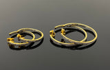14K Gold Plated Diamond Hoop Earrings, Gold Plated over Sterling Silver Pave Diamond Hoop Earrings, Hoop Stud Earrings
