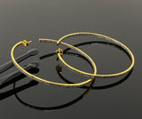 80mm/ 3” Gold Plated Diamond Hoop Earrings, 14K Gold Plated over Sterling Silver Pave Diamond Hoop Earrings, Large Hoop Stud Earrings