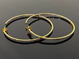 80mm/ 3” Gold Plated Diamond Hoop Earrings, 14K Gold Plated over Sterling Silver Pave Diamond Hoop Earrings, Large Hoop Stud Earrings