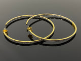 80mm/ 3” Gold Plated Diamond Hoop Earrings, 14K Gold Plated over Sterling Silver Pave Diamond Hoop Earrings, Large Hoop Stud Earrings