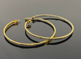 80mm/ 3” Gold Plated Diamond Hoop Earrings, 14K Gold Plated over Sterling Silver Pave Diamond Hoop Earrings, Large Hoop Stud Earrings