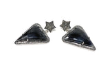 Rare Black Gray Pave Diamond Sapphire Earrings, Sapphire Gemstone Earrings, Victorian Jewelry