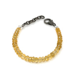 Natural Citrine Gemstone Bracelet, Pave Diamond Adjustable Bracelet, Citrine Jewelry, November Birthstone Jewelry