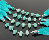5 Pcs Amazonite Double Terminated Beads, Hand Carved Amazonite Gemstone Fancy Shape Beads for Wire Wrapping, 6x12mm