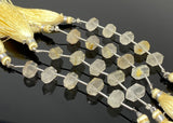5 Pcs Yellow Rutile Quartz Double Terminated Beads, Hand Carved Yellow Rutile Gemstone Fancy Shape Beads, 6x12mm