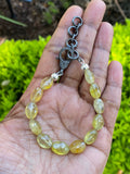 Natural Yellow Sapphire Gemstone Bracelet, Pave Diamond Adjustable Bracelet, Sapphire Jewelry, November Birthstone Jewelry