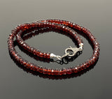 15.75” Garnet Pave Diamond Necklace , Genuine Garnet Beaded Handmade Necklace, January Birthstone Jewelry, Spiritual Healing Crystal Jewelry