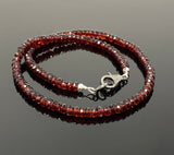 15.75” Garnet Pave Diamond Necklace , Genuine Garnet Beaded Handmade Necklace, January Birthstone Jewelry, Spiritual Healing Crystal Jewelry
