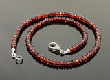 15.75” Garnet Pave Diamond Necklace , Genuine Garnet Beaded Handmade Necklace, January Birthstone Jewelry, Spiritual Healing Crystal Jewelry