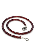 15.75” Garnet Pave Diamond Necklace , Genuine Garnet Beaded Handmade Necklace, January Birthstone Jewelry, Spiritual Healing Crystal Jewelry