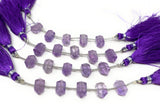 5 Pcs Amethyst Double Terminated Beads, Hand Carved Light Purple Amethyst Gemstone Fancy Shape Wand Beads for Jewelry Making , 6x12mm