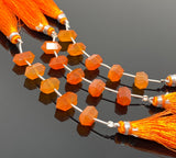 5 Pcs Carnelian Double Terminated Beads, Hand Carved Carnelian Gemstone Fancy Shape Beads for Wire Wrapping, 6x12mm