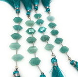 5 Pcs Amazonite Double Terminated Beads, Hand Carved Amazonite Gemstone Fancy Shape Beads for Wire Wrapping, 6x12mm