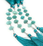 5 Pcs Amazonite Double Terminated Beads, Hand Carved Amazonite Gemstone Fancy Shape Beads for Wire Wrapping, 6x12mm
