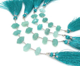 5 Pcs Amazonite Double Terminated Beads, Hand Carved Amazonite Gemstone Fancy Shape Beads for Wire Wrapping, 6x12mm