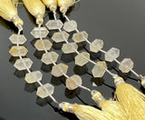5 Pcs Yellow Rutile Quartz Double Terminated Beads, Hand Carved Yellow Rutile Gemstone Fancy Shape Beads, 6x12mm