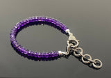 Natural Amethyst Gemstone Bracelet, Pave Diamond Adjustable Bracelet, Amethyst Jewelry, February Birthstone Jewelry