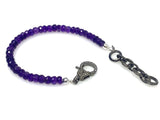 Natural Amethyst Gemstone Bracelet, Pave Diamond Adjustable Bracelet, Amethyst Jewelry, February Birthstone Jewelry