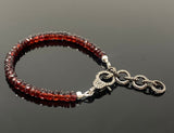 Natural Garnet Gemstone Bracelet, Pave Diamond Adjustable Bracelet, Garnet Jewelry, January Birthstone Jewelry