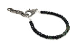 Black Tourmaline Gemstone Bracelet, Pave Diamond Adjustable Bracelet, Spiritual Healing Energy Protection Chakra Jewelry, October Birthstone