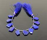 10 Pcs Lapis Lazuli Faceted Fancy Slice Beads, Natural Lapis Lazuli Gemstone Beads for Jewelry Making, 15x10mm - 18x14mm
