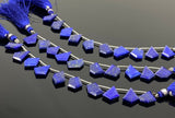10 Pcs Lapis Lazuli Faceted Fancy Slice Beads, Natural Lapis Lazuli Gemstone Beads for Jewelry Making, 15x10mm - 18x14mm