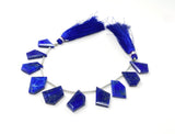 10 Pcs Lapis Lazuli Faceted Fancy Slice Beads, Natural Lapis Lazuli Gemstone Beads for Jewelry Making, 15x10mm - 18x14mm