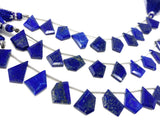 10 Pcs Lapis Lazuli Faceted Fancy Slice Beads, Natural Lapis Lazuli Gemstone Beads for Jewelry Making, 15x10mm - 18x14mm