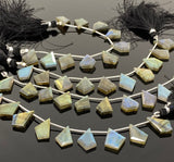 10 Pcs Labradorite Faceted Fancy Slice Beads, Labradorite Gemstone Beads for Jewelry Making